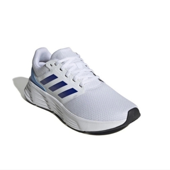 NIB Adidas Galaxy 6 Men's Running Shoes Size 10 White Blue Three Stripes - Picture 9 of 16